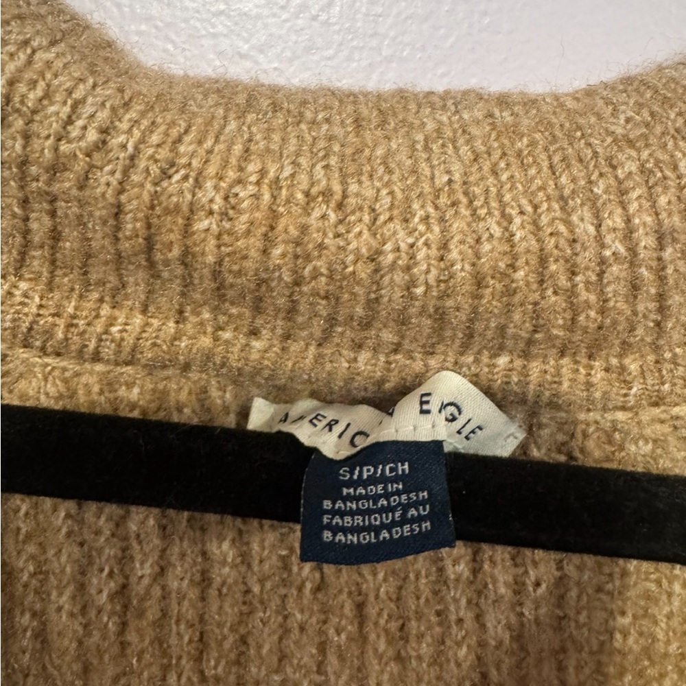 American Eagle Collared Oversized Brown Soft Knit… - image 2